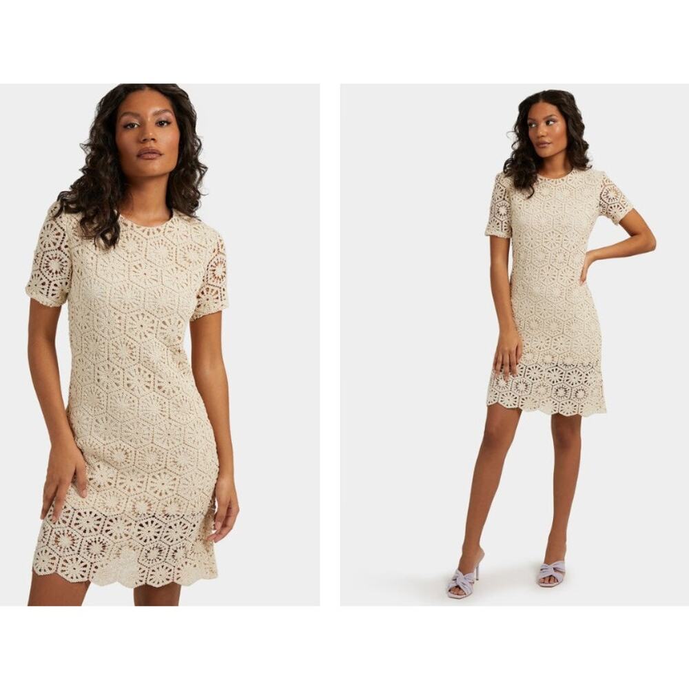 Guess "Charlotte" Boho Crochet Lace Mini Dress Women Size S Coastal Cowgirl